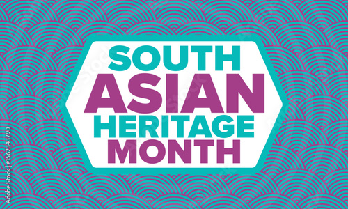 South Asian Heritage Month. Celebrate the diverse cultures and histories of South Asia. Traditional pattern. Creative art poster. Vector illustration