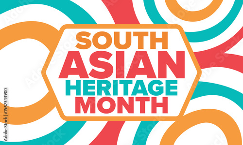 South Asian Heritage Month. Celebrate the diverse cultures and histories of South Asia. Traditional pattern. Creative art poster. Vector illustration