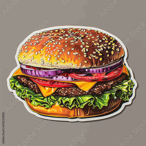 A very tasty hamburger vector illustration