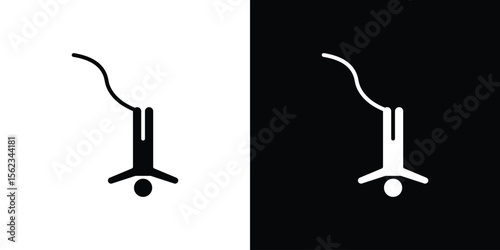 Bungee jumping icon isolated silhouette on white background. Vector illustration.