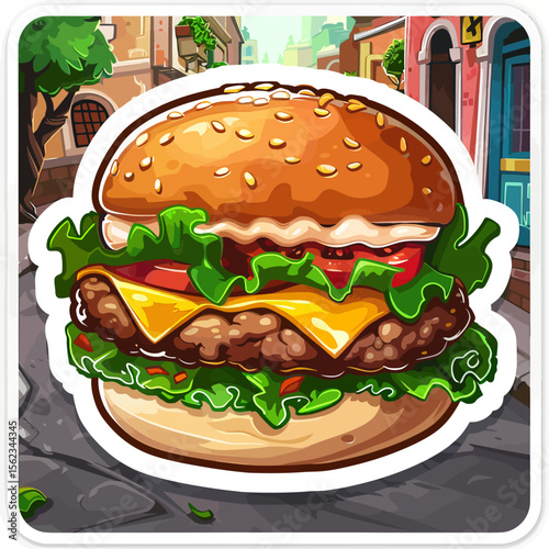 A very tasty hamburger vector illustration