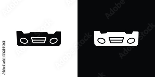 Car bumper icon isolated silhouette on white background. Vector illustration.