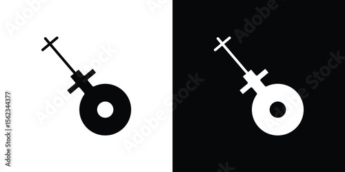 Car dipstick icon isolated silhouette on white background. Vector illustration.