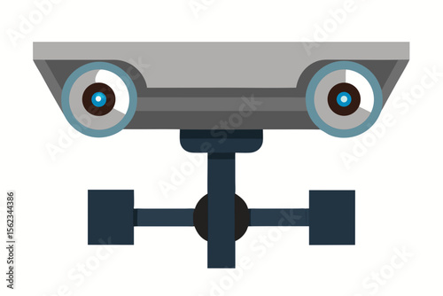 Modern security camera with dual lenses and swivel mount