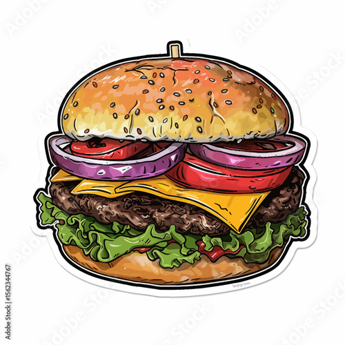 A very tasty hamburger vector illustration