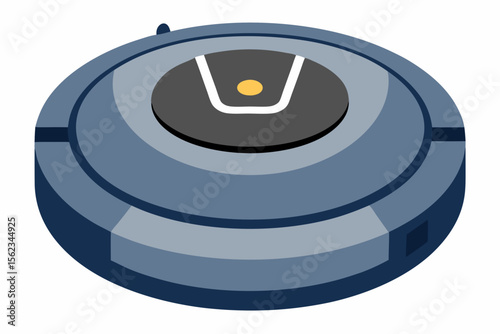 Modern blue robotic vacuum cleaner with circular design