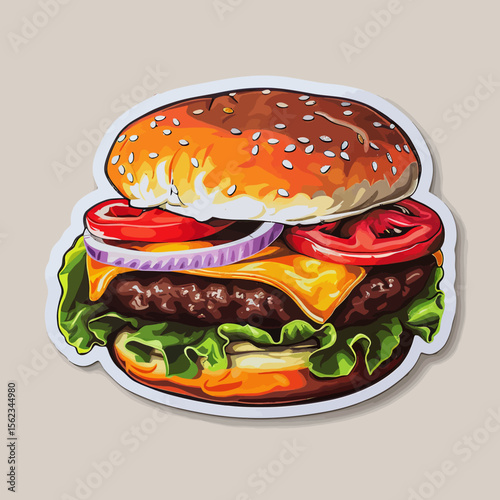 A very tasty hamburger vector illustration