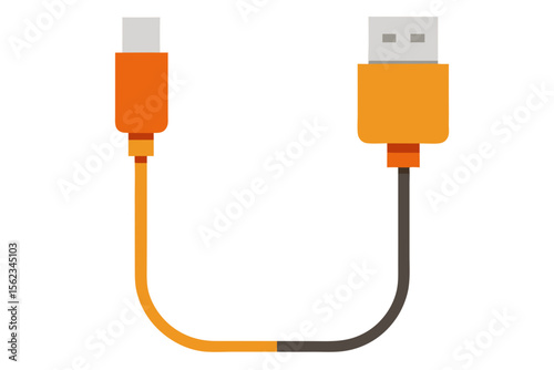 Modern usb c to usb a cable connector illustration