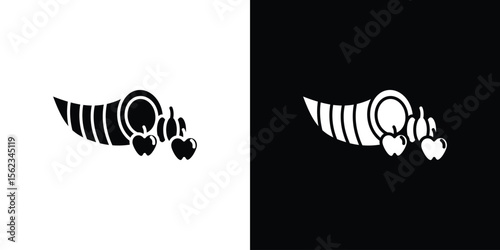 Cornucopia icon isolated silhouette on white background. Vector illustration.