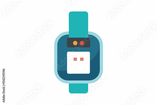 Modern smartwatch with teal band and digital display