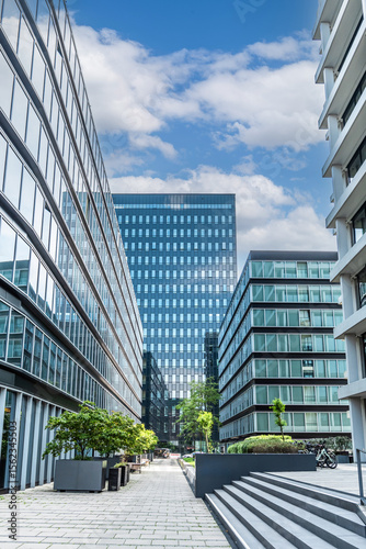 Modern office buildings in the business district of a big city