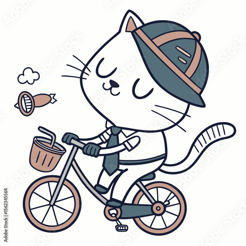 Dad’s Day colored Sleeping cat with a Gentle touch, placed in a Father’s Day theme and styled with riding a bicycle
