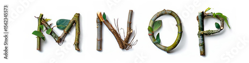 Natural Wooden Alphabet M,N,O,P