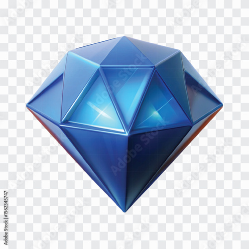 3D Gemstone Icon | Precious Crystal Jewel, Shiny Mineral Symbol