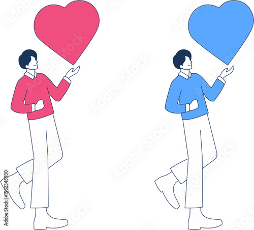 man with heart  vector perfect for design resources, powerpoint, presentation and poster
