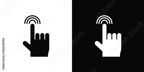 Finger control icon isolated silhouette on white background. Vector illustration.