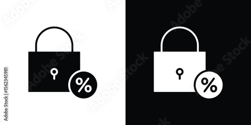 Fixed rate mortgage icon isolated silhouette on white background. Vector illustration.