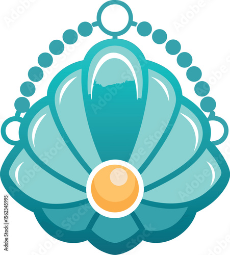 Aqua Shell Pearl Pendant Design