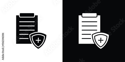 Health insurance icon isolated silhouette on white background. Vector illustration.