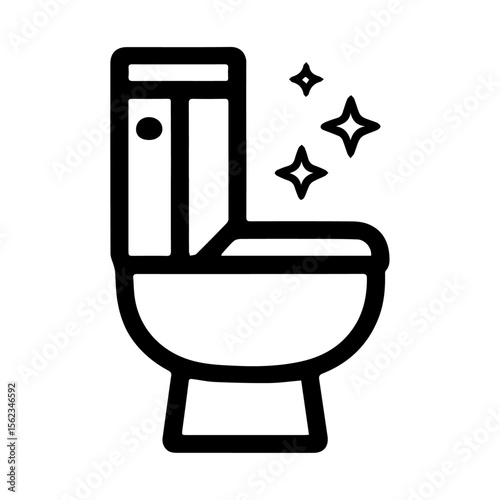 Clean Toilet, Sanitary, Hygiene, Bathroom, Restroom, Sparkling Clean, Fresh, Icon, Illustration, Design, WC, Loo, Lavatory