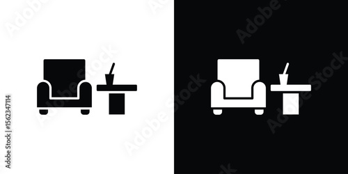 Lounge icon isolated silhouette on white background. Vector illustration.