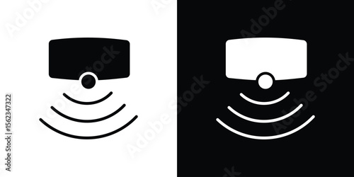Motion sensor icon isolated silhouette on white background. Vector illustration.