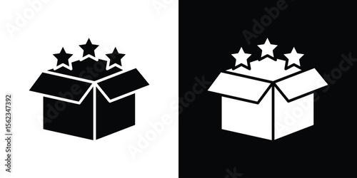 New product icon isolated silhouette on white background. Vector illustration.