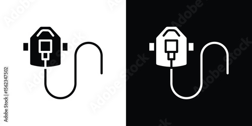Oxygen mask icon isolated silhouette on white background. Vector illustration.