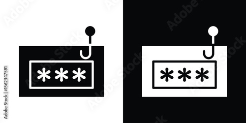 Password phishing icon isolated silhouette on white background. Vector illustration.