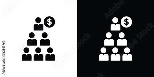 Ponzi scheme icon isolated silhouette on white background. Vector illustration.