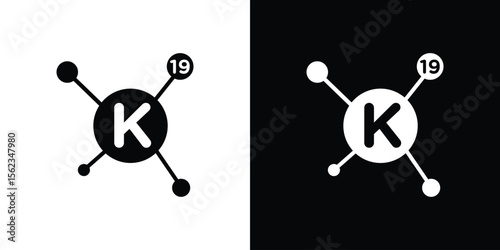 Potassium icon isolated silhouette on white background. Vector illustration.