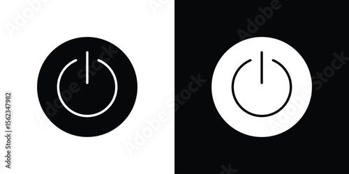 Power icon isolated silhouette on white background. Vector illustration.
