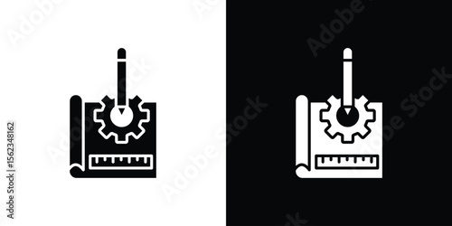 Prototyping icon isolated silhouette on white background. Vector illustration.