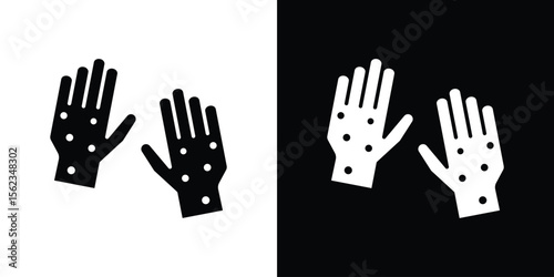 Rash hand icon isolated silhouette on white background. Vector illustration.