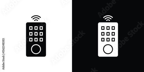 Remote control icon isolated silhouette on white background. Vector illustration.