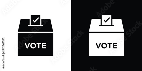 Referendum icon isolated silhouette on white background. Vector illustration.