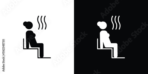 Sauna icon isolated silhouette on white background. Vector illustration.