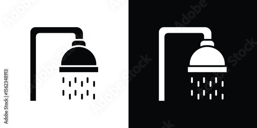 Shower Head icon isolated silhouette on white background. Vector illustration.