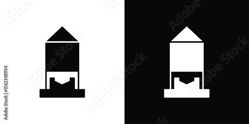 Silo icon isolated silhouette on white background. Vector illustration.