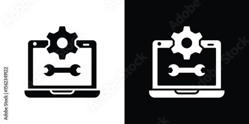 Software Engineering icon isolated silhouette on white background. Vector illustration.