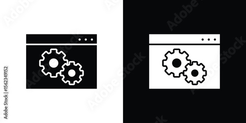 Software icon isolated silhouette on white background. Vector illustration.