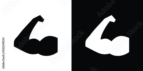 Strong arm icon isolated silhouette on white background. Vector illustration.
