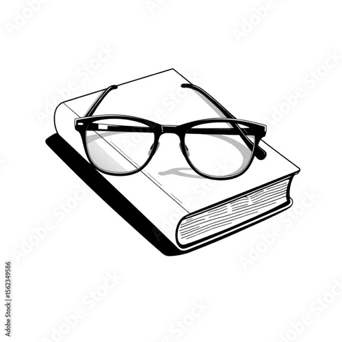 A pair of reading glasses on a book cover