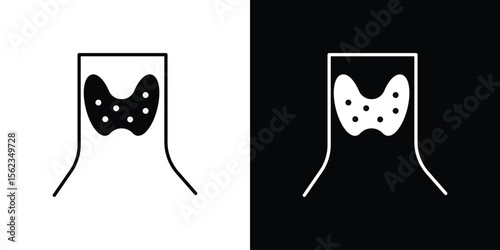 Thyroid icon isolated silhouette on white background. Vector illustration.