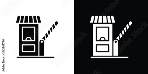 Toll road icon isolated silhouette on white background. Vector illustration.