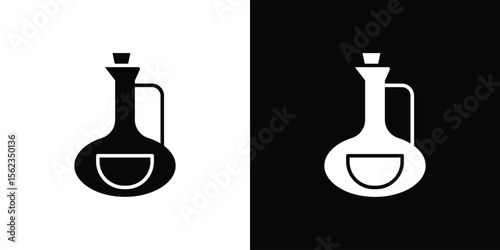 Vinegar icon isolated silhouette on white background. Vector illustration.