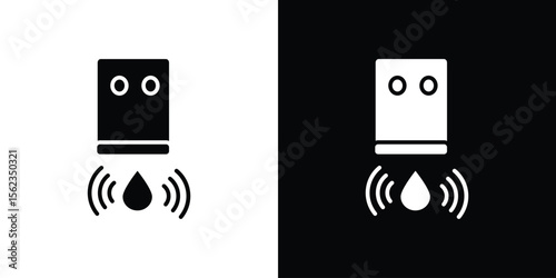 Water sensor icon isolated silhouette on white background. Vector illustration.