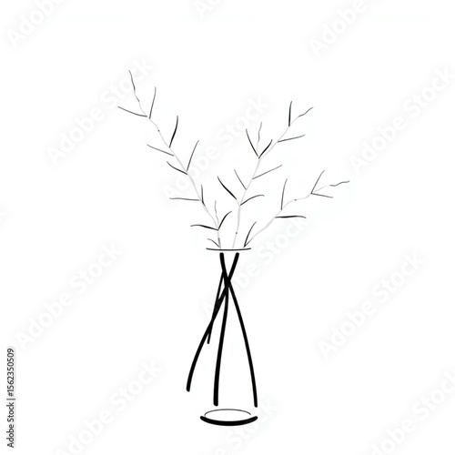 A glass vase with eucalyptus stems