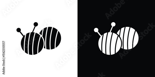 Wool ball icon isolated silhouette on white background. Vector illustration.