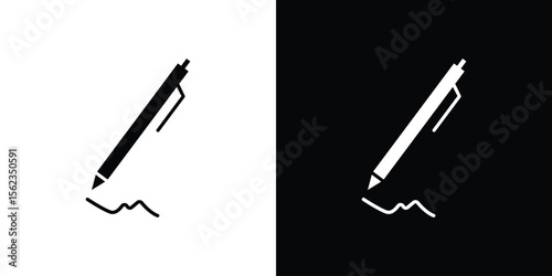 Write icon isolated silhouette on white background. Vector illustration.